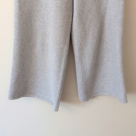 FP Beach Womens Med Textured Wide Leg Cropped Pull On Pants Gray Cottage Coastal - Picture 2 of 7